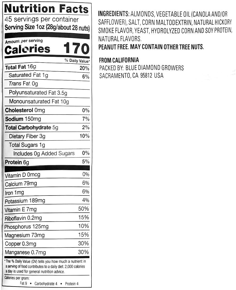 300円引！セール！Blue Diamond ブルーダイアモンド　アーモンド (スモークハウス） 45オンス (1.27kg)