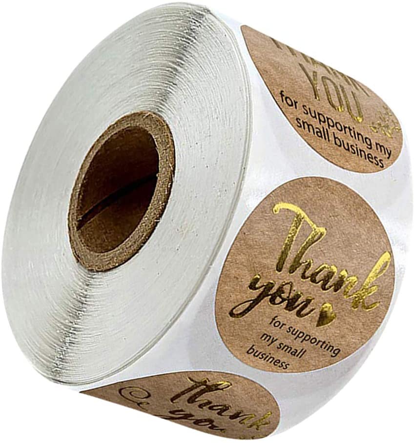 chiwanji サンキューステッカー ありがとう シール かわいい ラッピング ラベル 感謝祭用 約500枚x2ロール