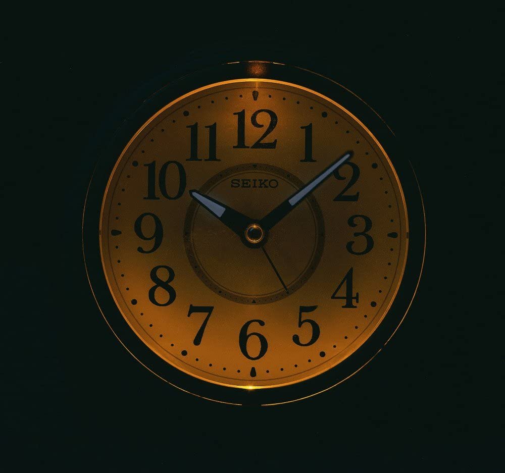 セイコー クロック 目覚まし時計 自動点灯 アナログ 夜でも見える 銀色 メタリック KR888S SEIKO