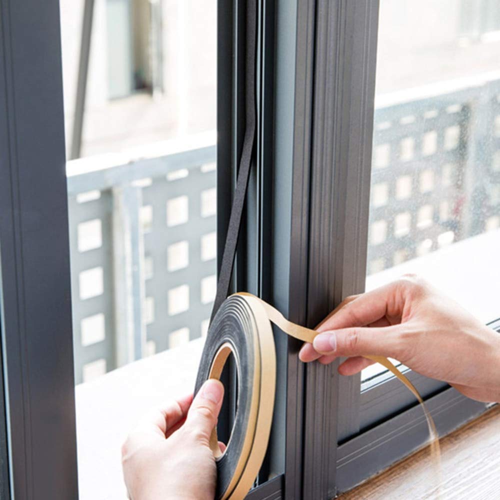 スポンジテープ クッションテープ 戸当たりテープ 薄い 隙間すきまテープ 幅10mm×長10M×厚1mm フォームテープ EVA 発泡ゴム 衝突防止 防振防風防音 ドア 窓 黒