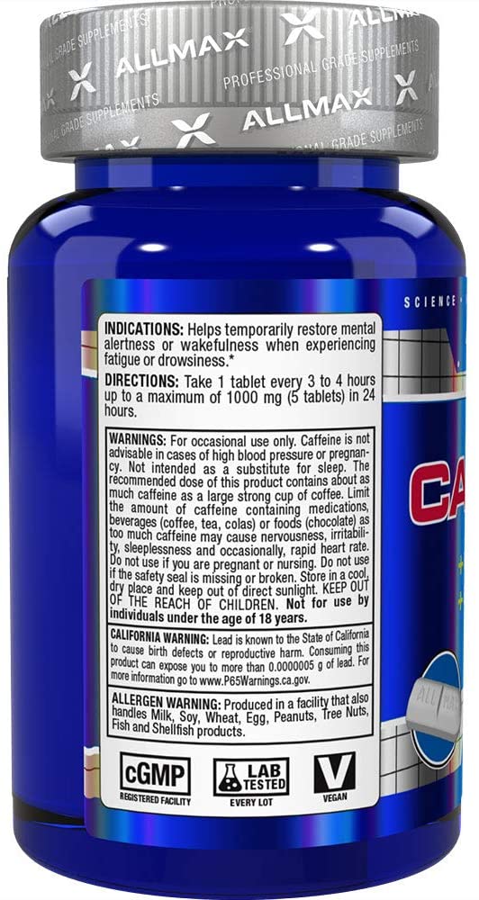 AllMax Nutrition - カフェイン 200 mg。100錠剤