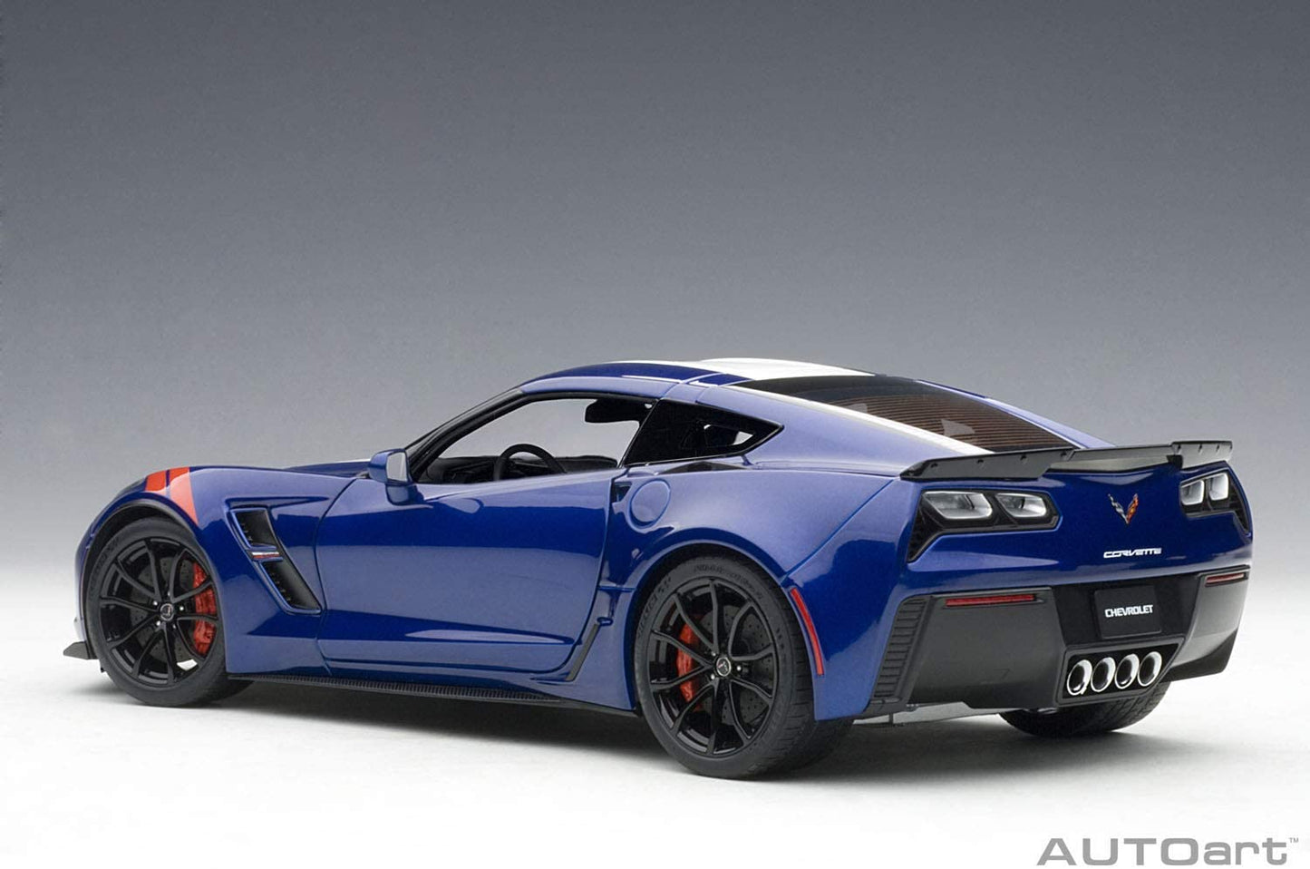 AUTOart 1/18 シボレー コルベット C7 グランスポーツ ブルー/ホワイト・ストライプ レッド・ハッシュマーク 完成品