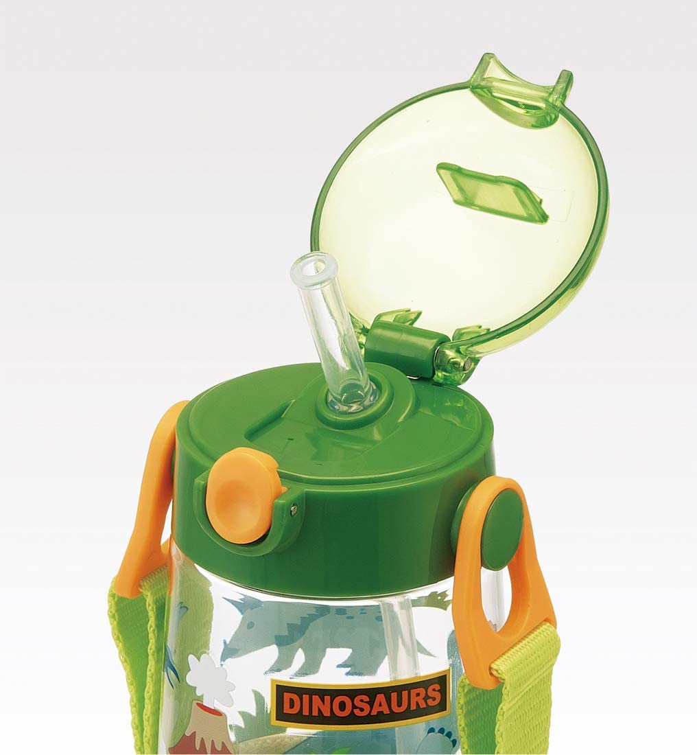 スケーター 子供用 水筒 クリアボトル ストロー付き ディノサウルス 恐竜 480ml PDSH5-A