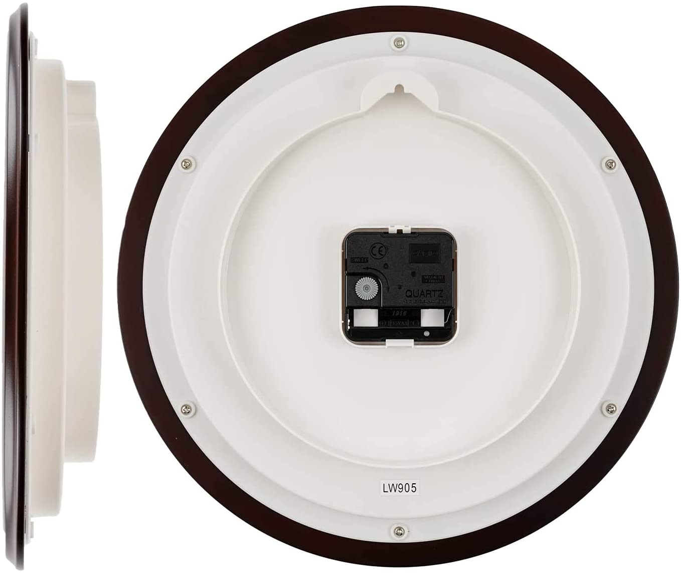 CASIO(カシオ) 掛け時計 ダークブラウン 直径29.5cm アナログ 木枠 連続秒針 IQ-132S-5JF