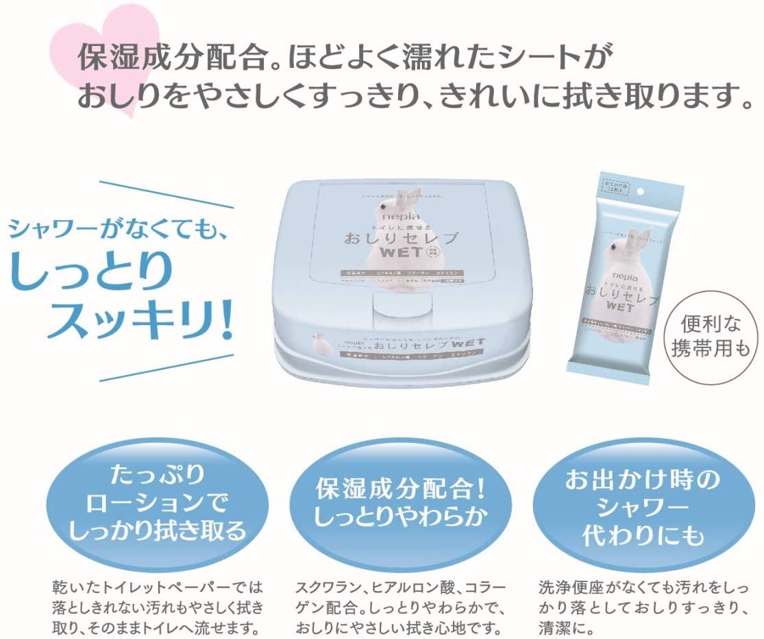 【まとめ買い】ネピアおしりセレブWET詰替え60枚×4