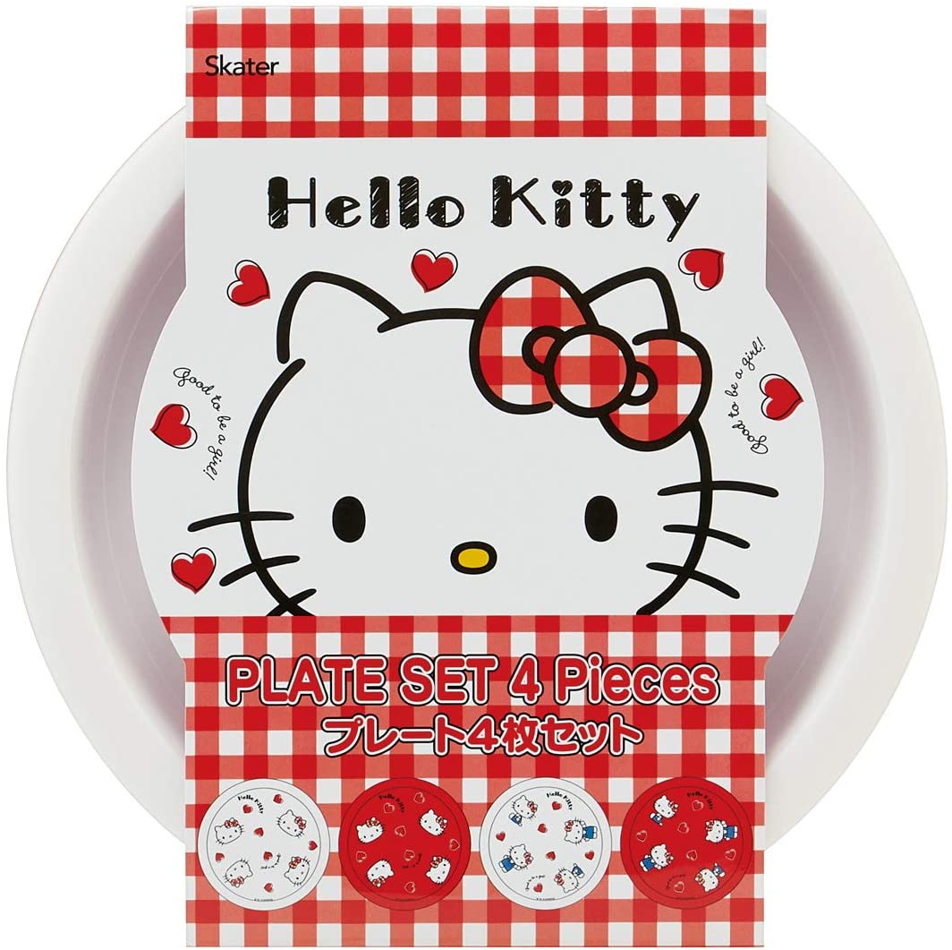 スケーター プレート 4個セット プラスチック製 21cm ハローキティ Red Heart サンリオ 日本製 P5P