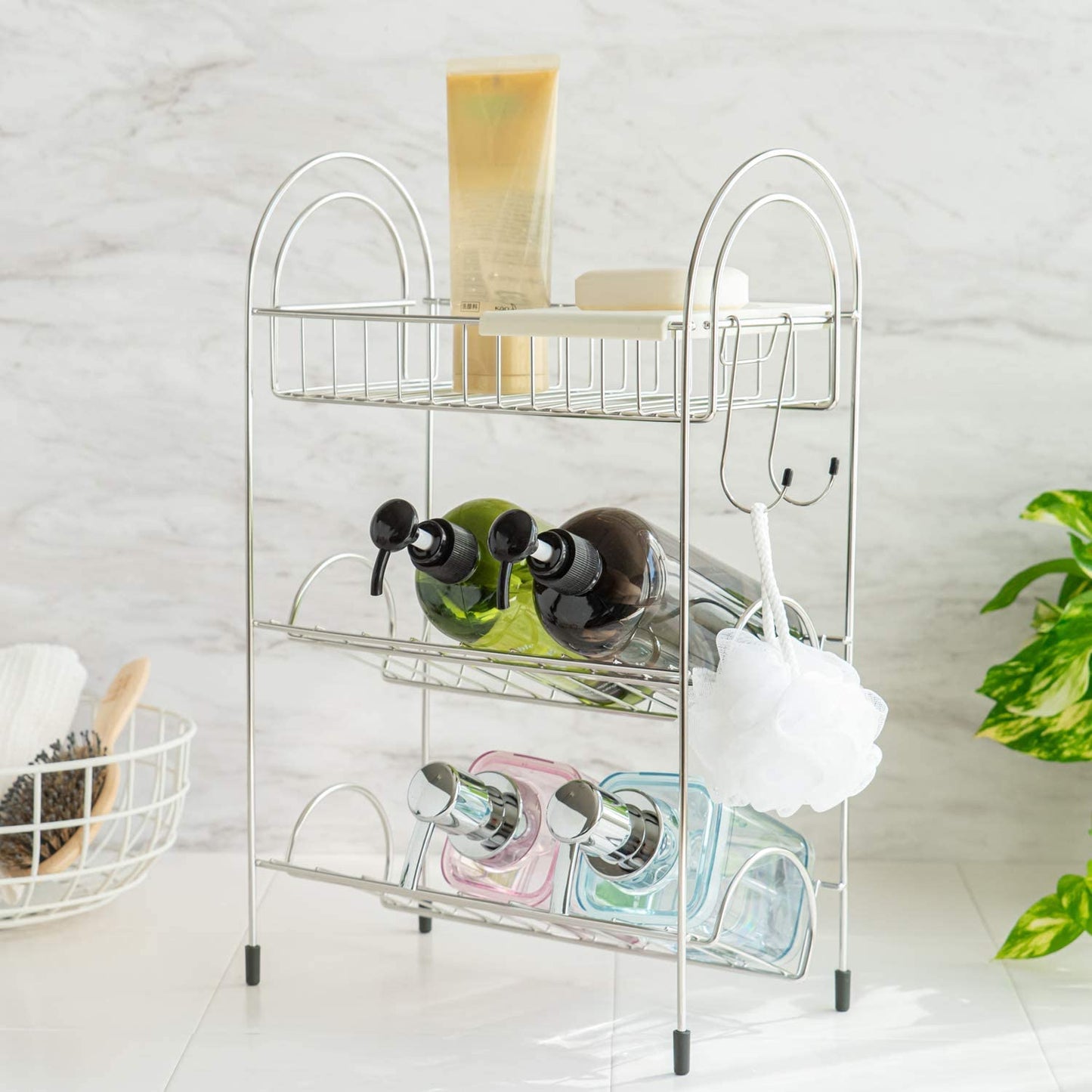 Belca ステンレス シャンプーラック 幅26.8×奥行14.8×高さ41.2cm バス収納 FS-508