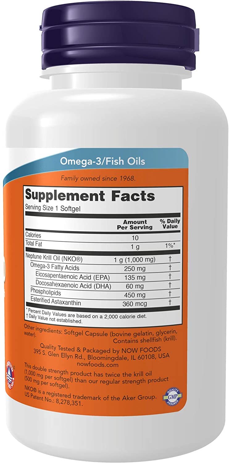 [海外直送品] ナウフーズ　 Neptune Krill Oil 60 Softgels 1000 mg