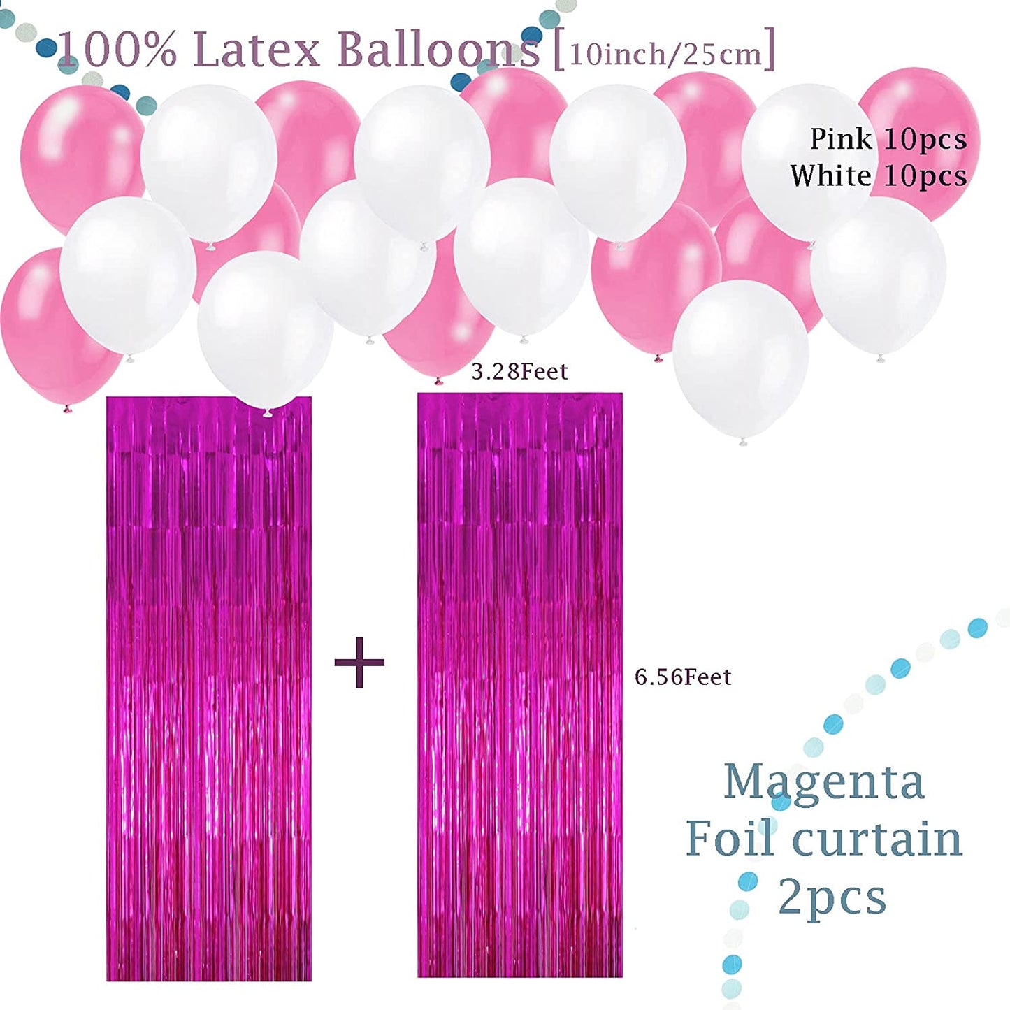 Air Fit ピンクとホワイト バースデー ガール パーティー デコレーション セット パック サプライ バースデー ガーランド バナー バンティング 57ピース ガールズ プリンセス テーマ デコレーション レディース パーティー サプライ パック すべての女性 年齢層 パーティー用品