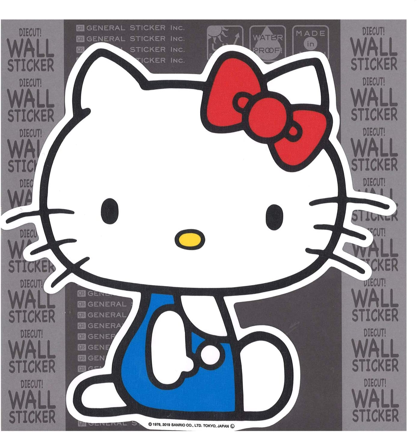 ゼネラルステッカー サンリオ ハローキティ ウォールステッカー 16.8cm×17.2cm DW-005 1枚入り ホワイト
