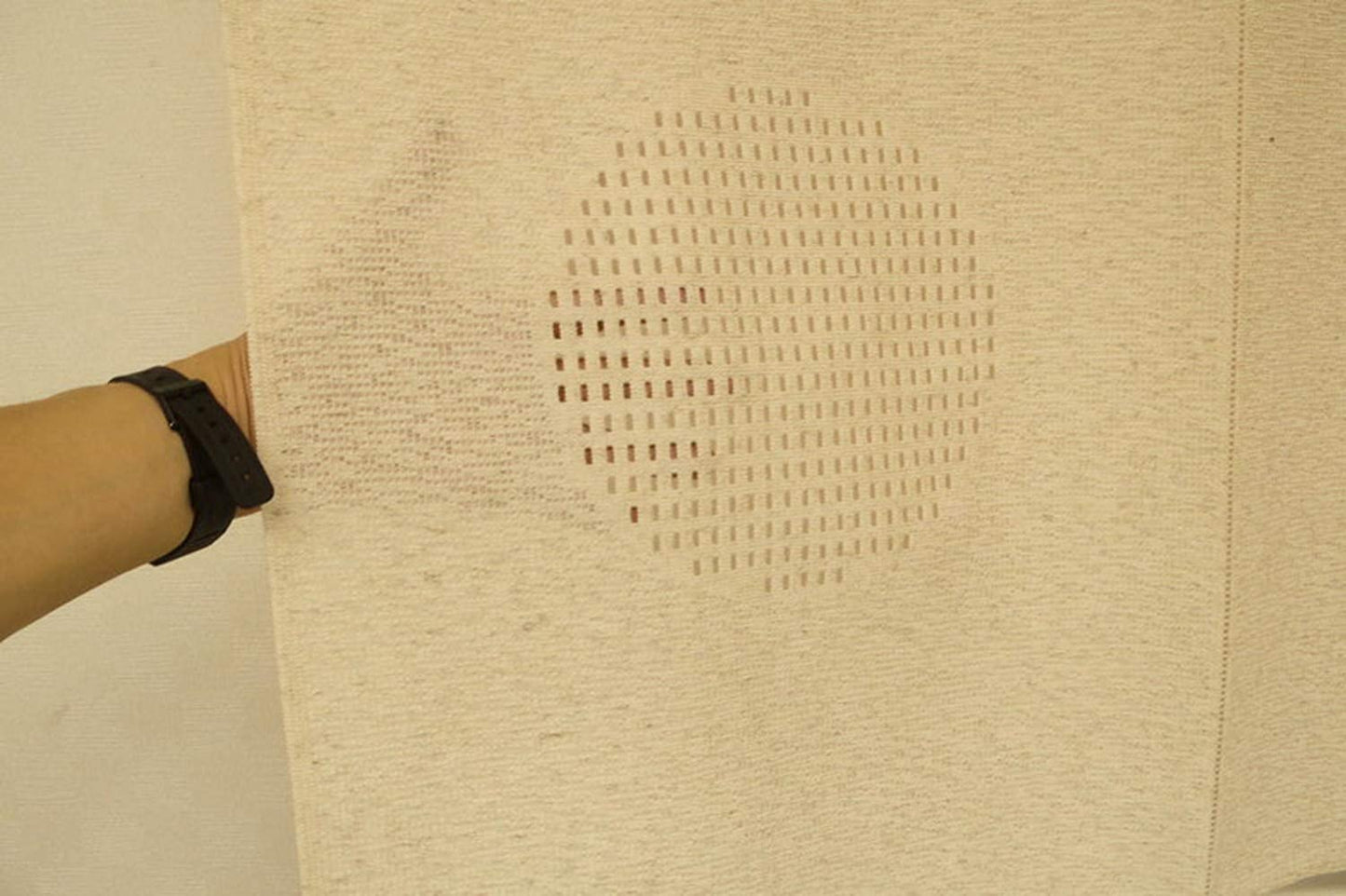 Arie(アーリエ) のれん ベージュ 85×90cm 和風デザイン 丸窓