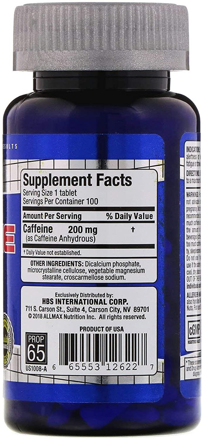 ALLMAX Nutrition, Caffeine,カフェイン 200 mg, 100錠 [並行輸入品]