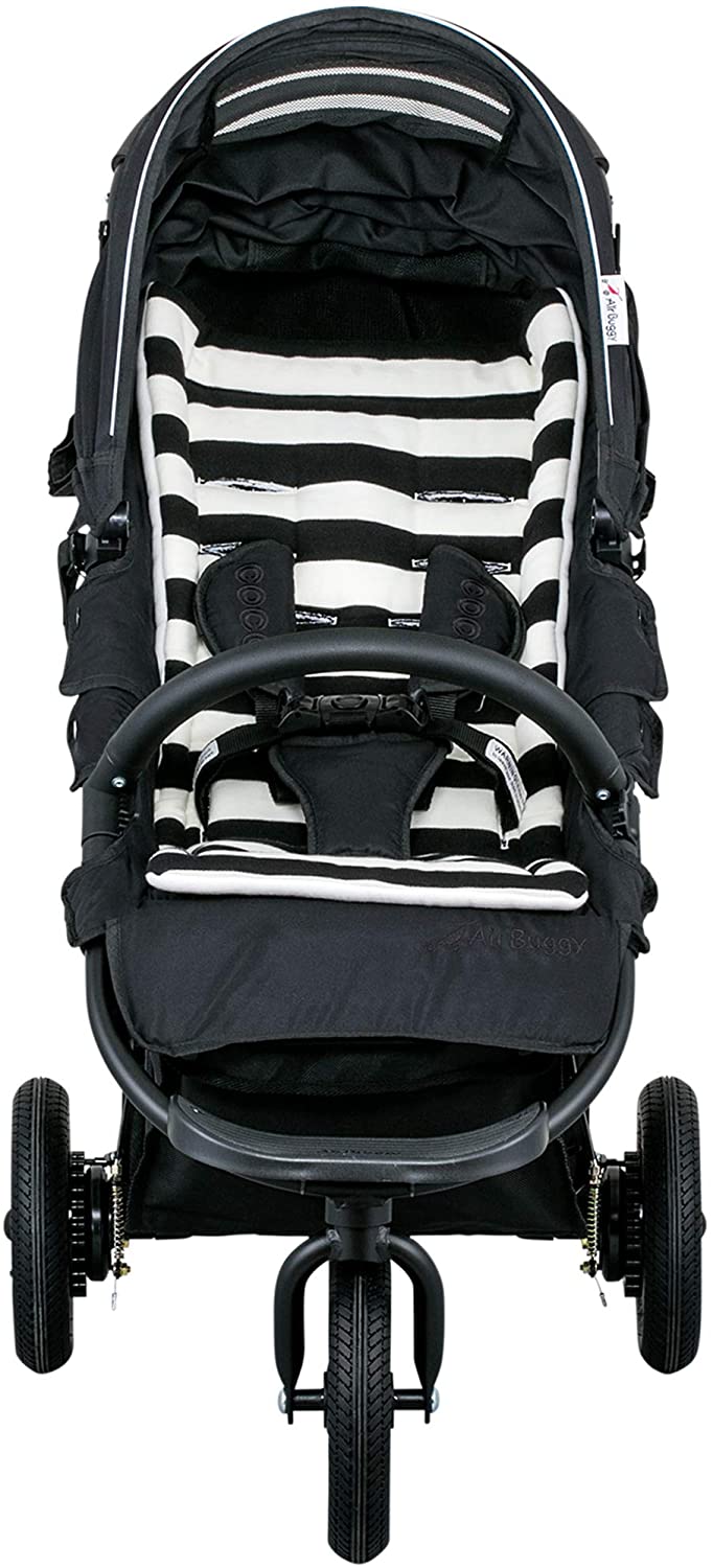 AirBuggy(エアバギー) コットン ストローラーマット COTTON STROLLER MAT BORDER BLACK 0か月~ AB7500