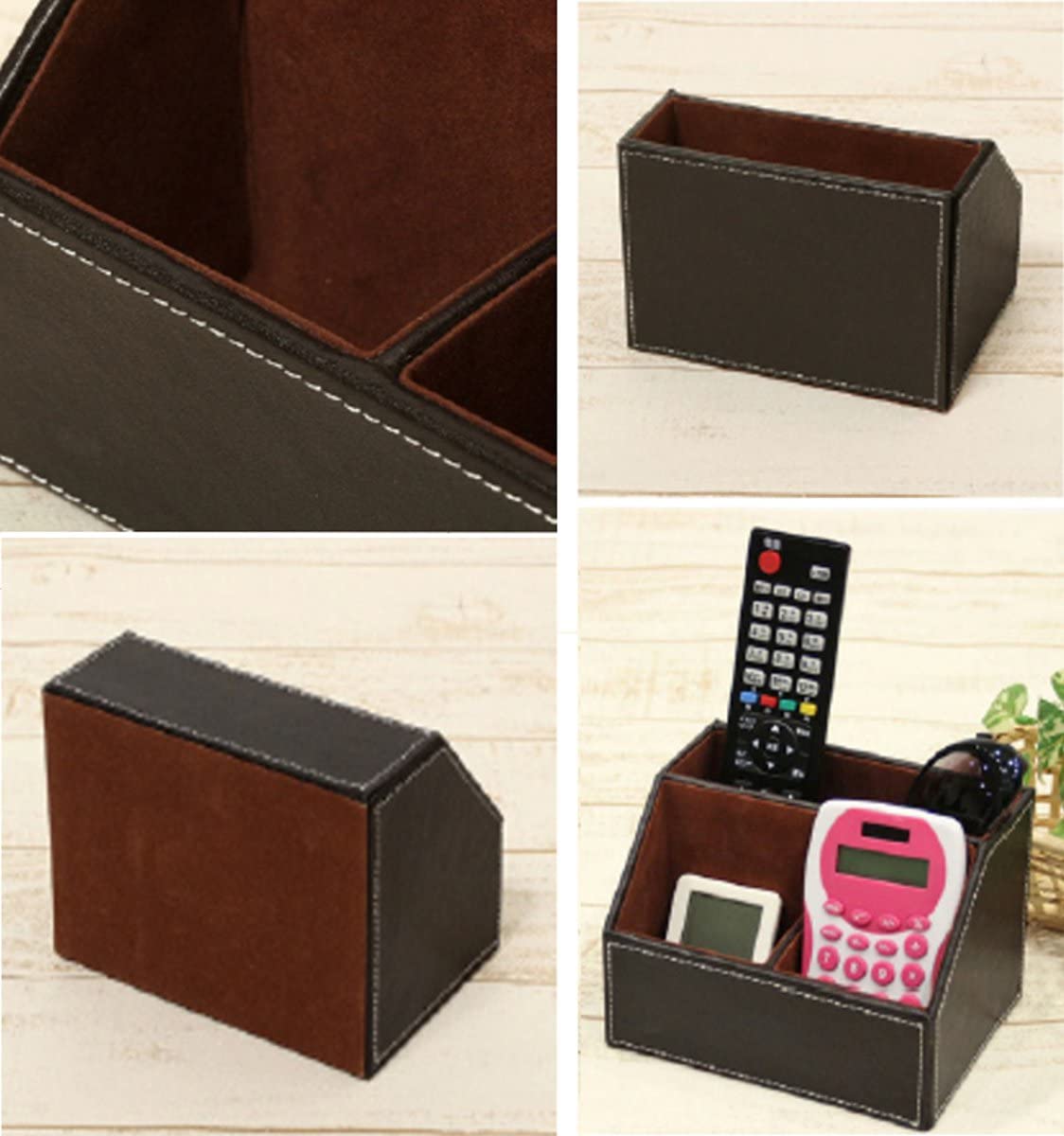 BASIC ステッチ が おしゃれ レザー 調 リモコンラック ステーション ワイド BS-7