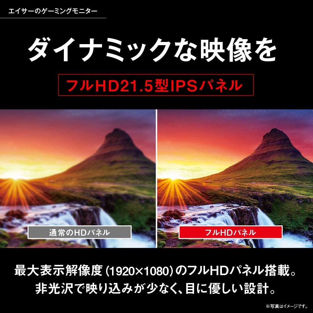 Acer ゲーミングモニター Nitro 21.5インチ VG220Qbmiifx IPS 1ms(VRB) 75Hz FPS向き フルHD FreeSync フレームレス HDMIx2 スピーカー内蔵 ブルーライト軽減