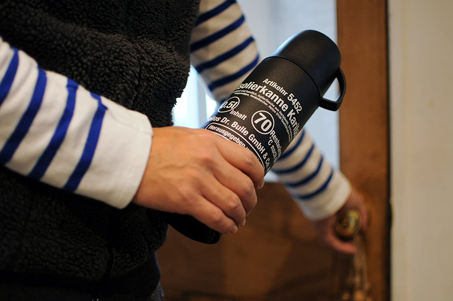 スペースジョイ ヘリオス カリビック × ジェニアル 500ml カップ付き 水筒 5609012BK