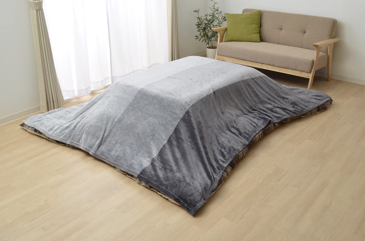 イケヒコ・コーポレーション こたつ上掛け なめらかタッチ グラデーション グレー 約195×195cm #6811269