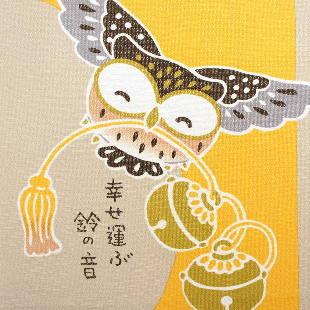 のれん 壁飾り タペストリー 間仕切り 目隠し 半間のれん 伝統 縁起 ふくろう 85×170cm 貼り絵七福ろう (YE ? 10543A)
