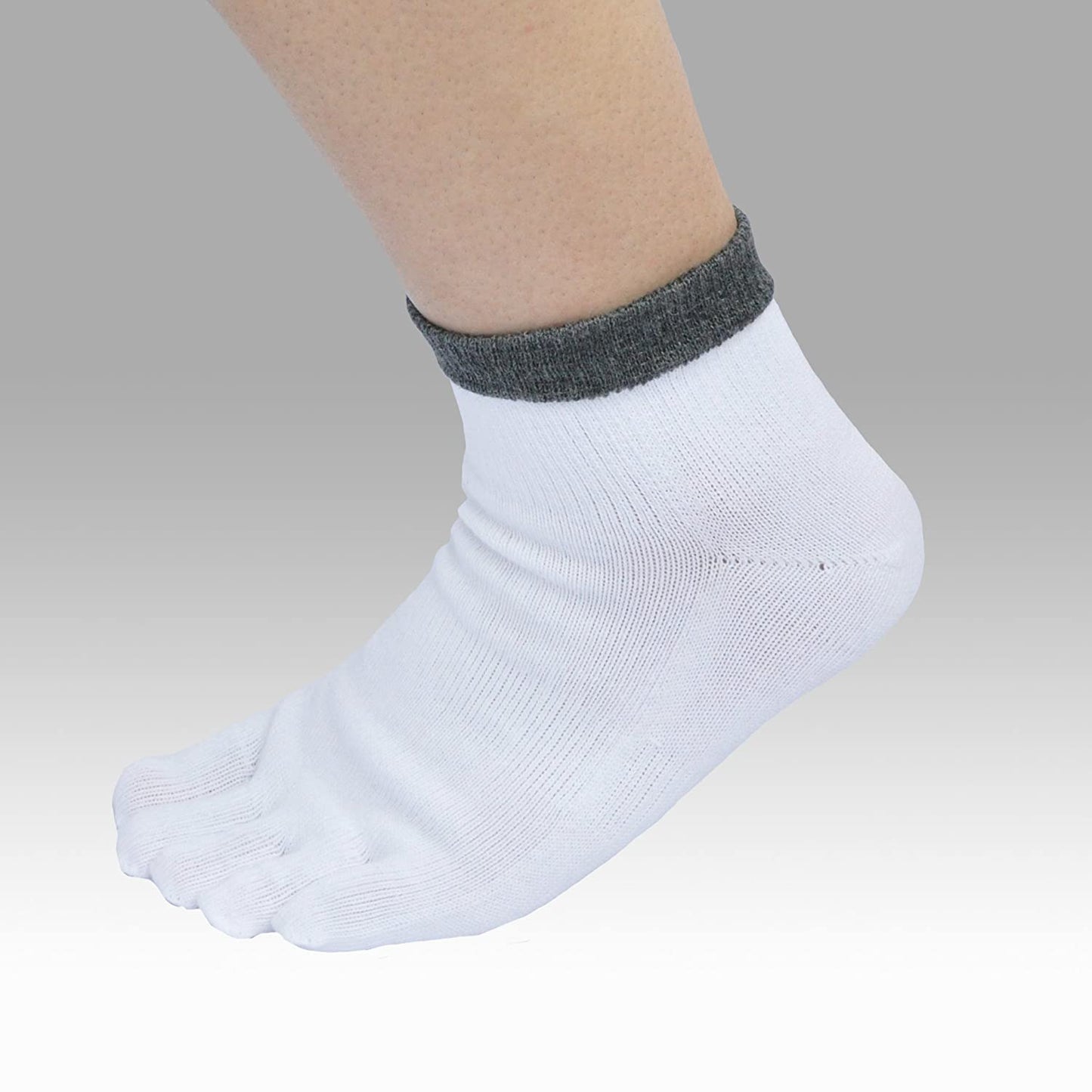 COVER WORK 5本指ハーフソックス 2足組 男性用 白 FT-2101