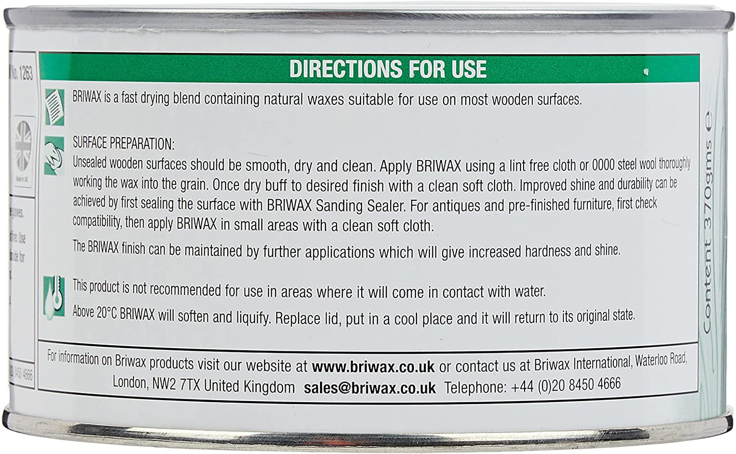 BRIWAX(ブライワックス) トルエンフリー ラスティックパイン 370ml