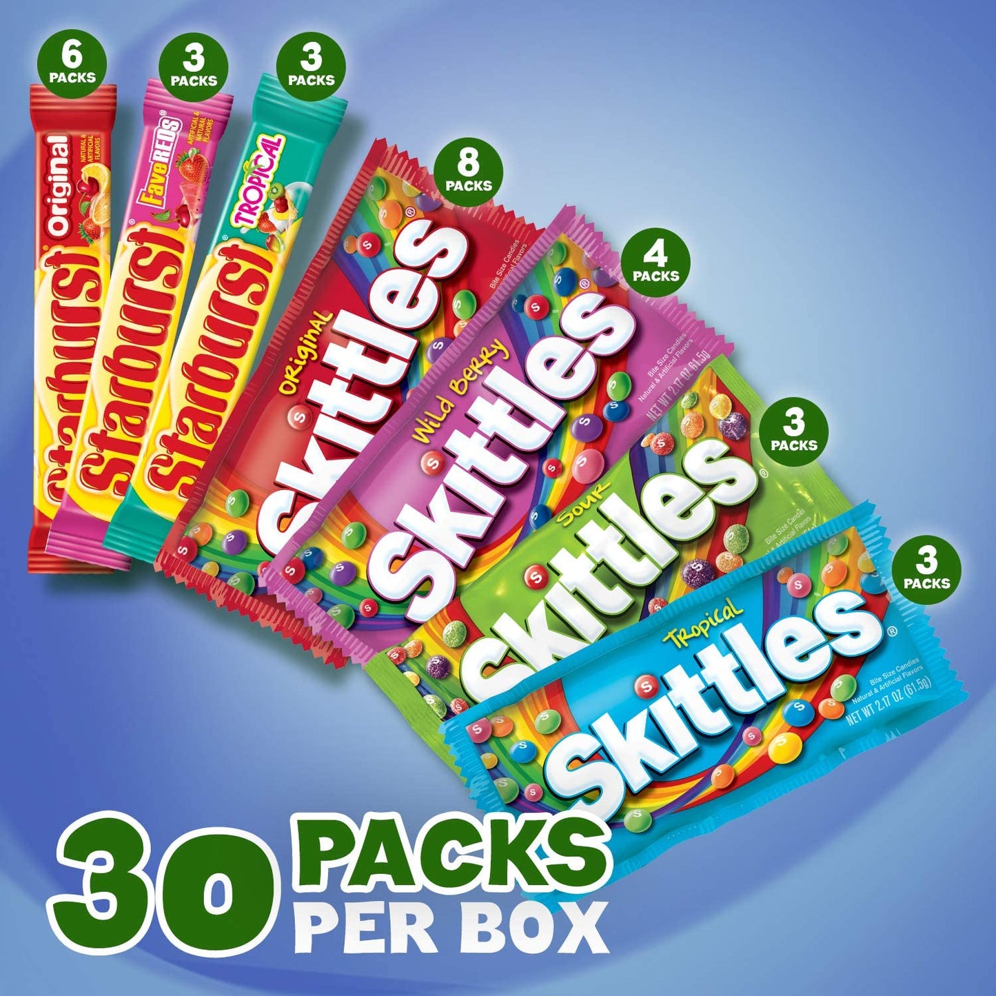 Skittles/Starburst Variety Pack - 30 count　スキトルズ　スターバースト　バラエティ　パック　30個入り　〔並行輸入〕