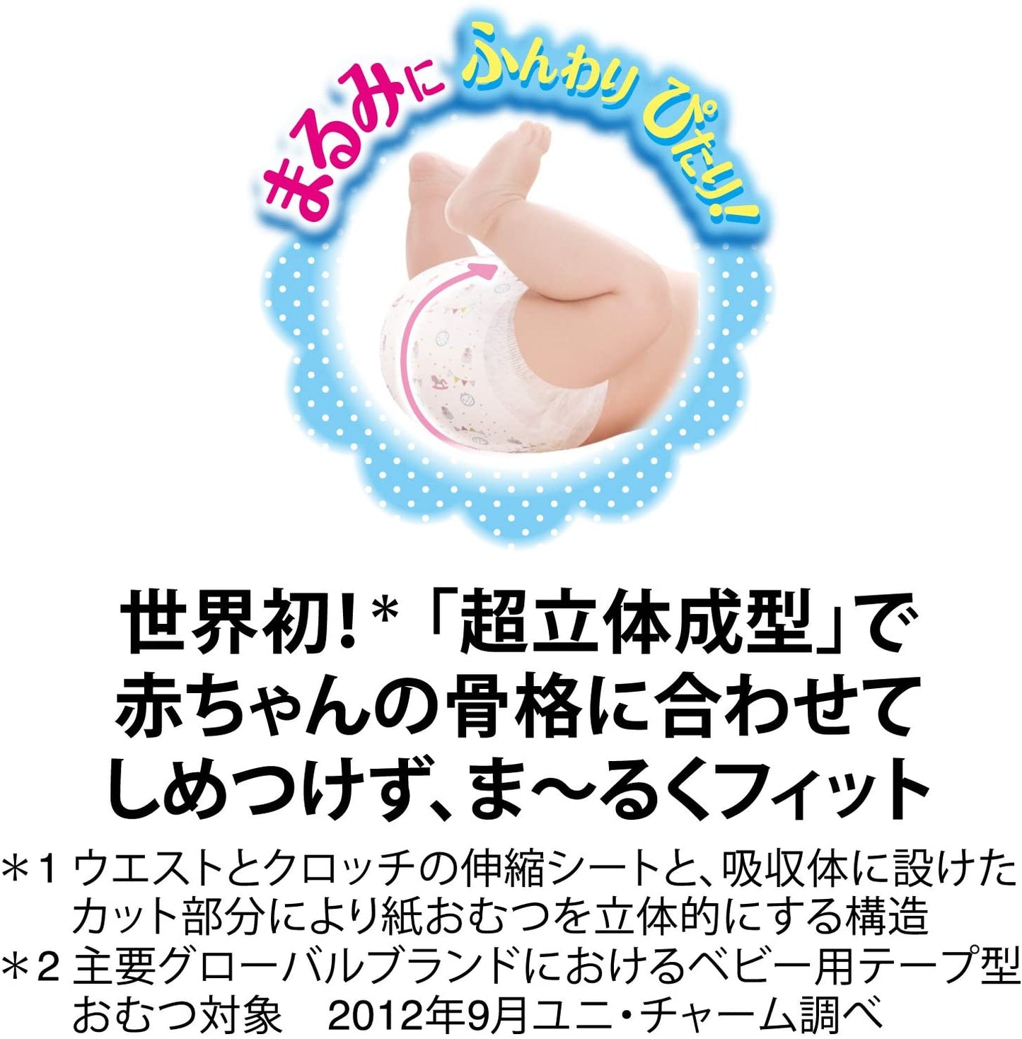 【テープ Lサイズ】ムーニーエアフィット オムツ (9~14kg)198枚 (66枚×3)