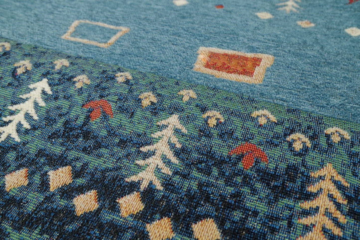 Arie(アーリエ) 高級感のあるシェニール織 玄関マット ギャベ2 60×90cm ブルー