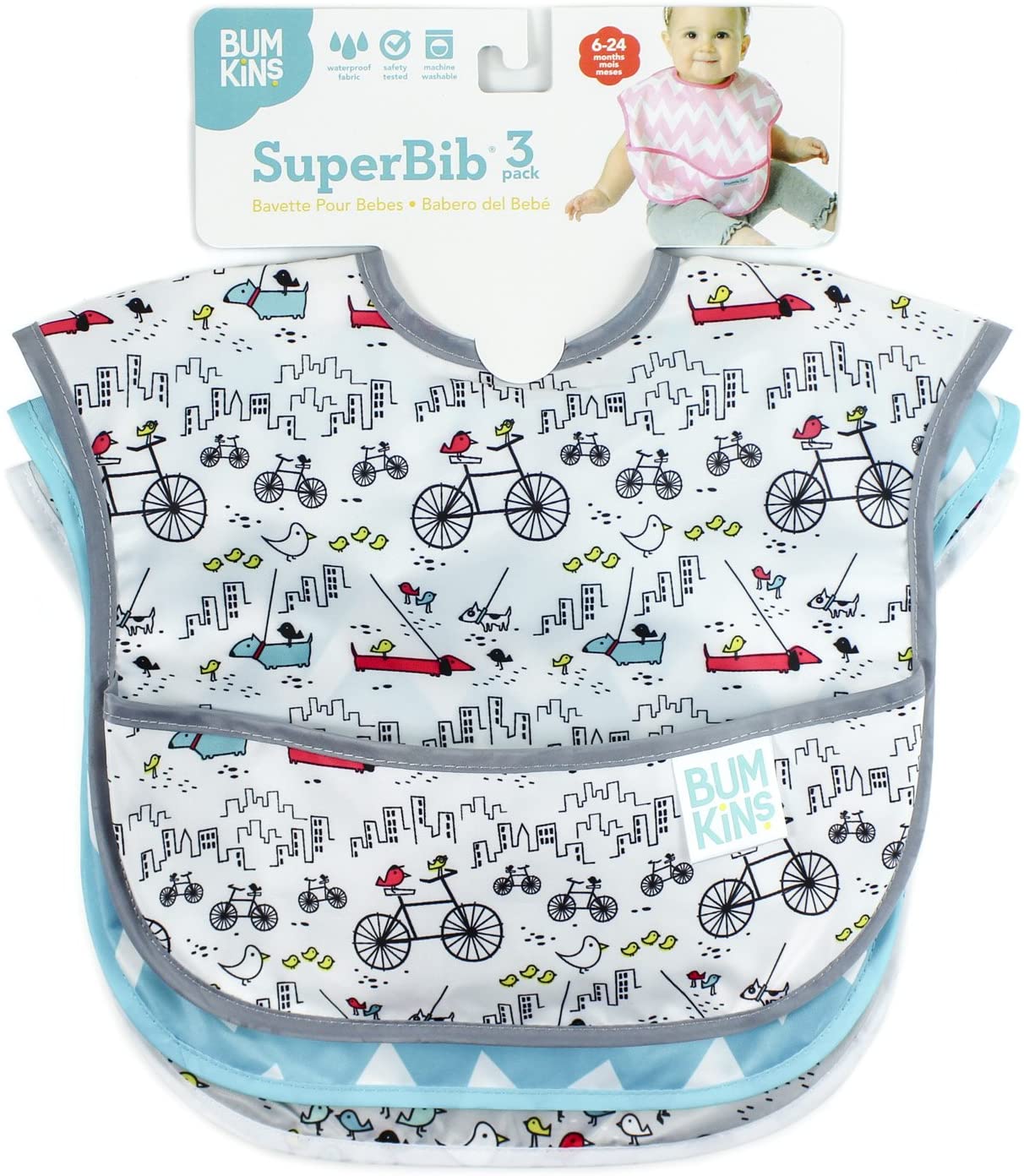 bumkins(バンキンス) 油が落ちるスタイ3点セット【日本正規品】スーパービブ Neutral Assorted(BM-S3N15) S3-N15