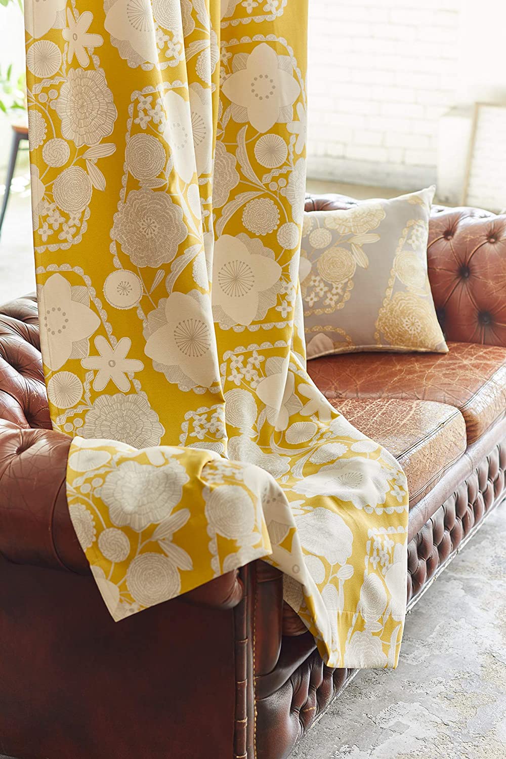 スミノエ クッションカバー イエロー 45×45cm 国産 イハナ V309C