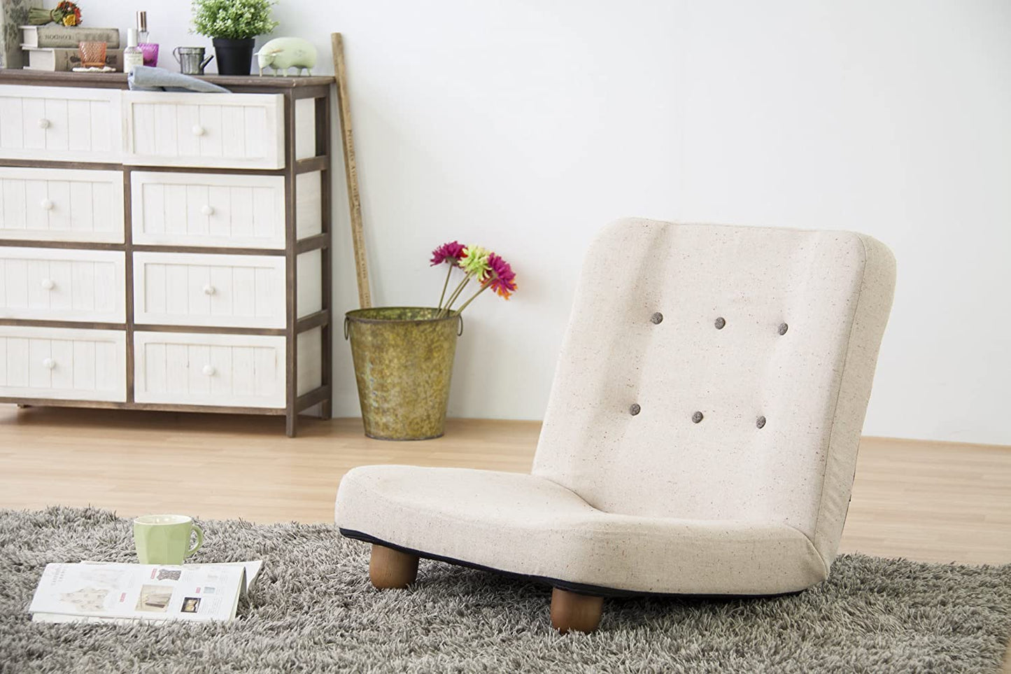 AZUMAYA 脚付き座椅子 スマート ベージュ RKC-930BE