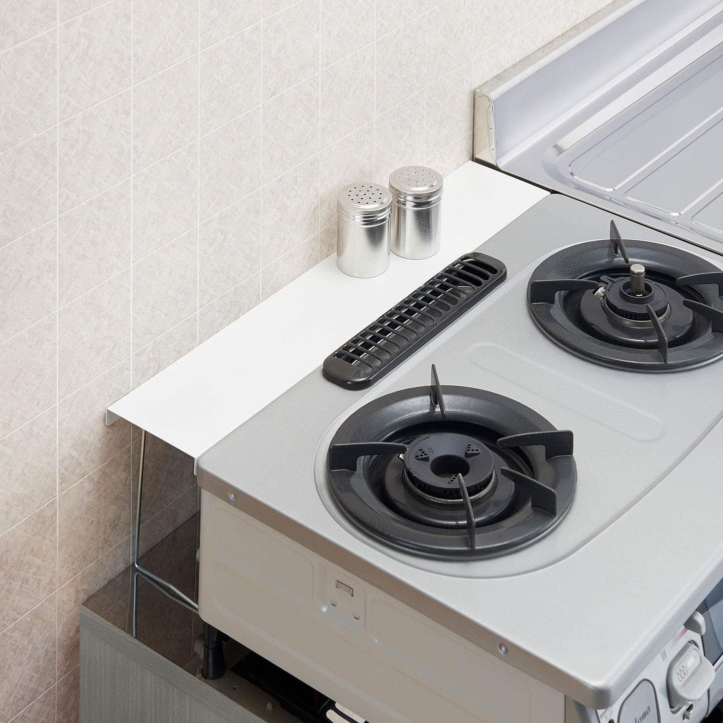 Belca キッチン棚 ベラスコート コンロスキマラック 幅58×奥行11×高さ18cm ホワイト 油汚れ 水洗い 日本製 BC-KSG