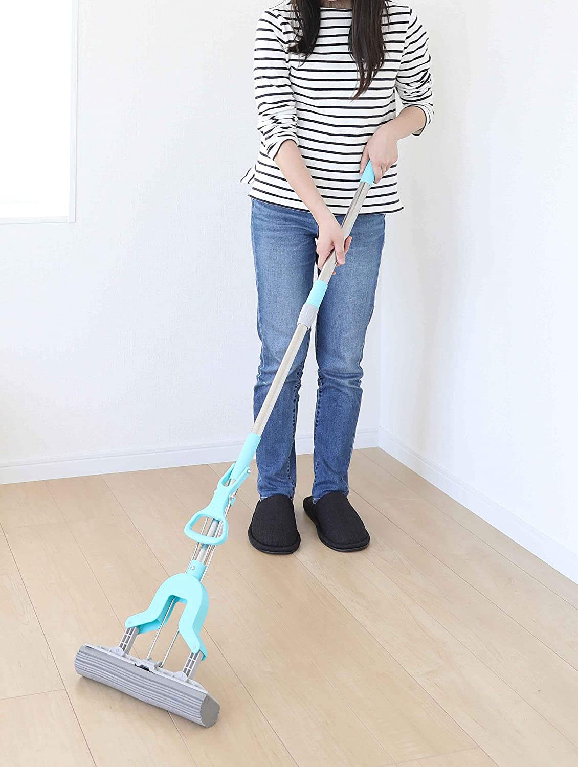 セーブ・インダストリー フロアモップ 本体のみ 26.8×5.8×122.5cm SAVE 伸縮式 スーパー V モップ SV-6582