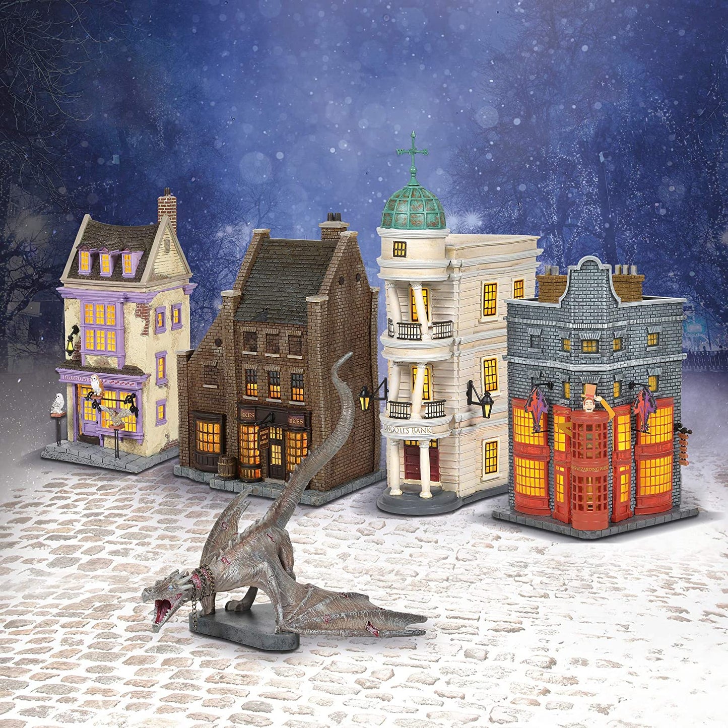 Department 56 ハリーポッター ビレッジ ボージンとバークス ライトビルディング 8.74インチ マルチカラー